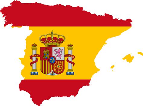 Clipart Spain Map Flag