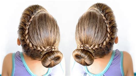 Lace Braid Bun Dance Hairstyle For Little Girls Youtube