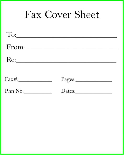 Personal Fax Cover Sheet Template Free In Pdf And Word