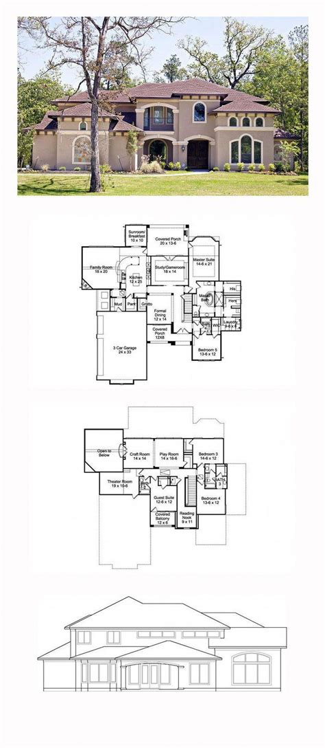 Italian House Plan 77827 Total Living Area 4501 Sq Ft 5 Bedrooms
