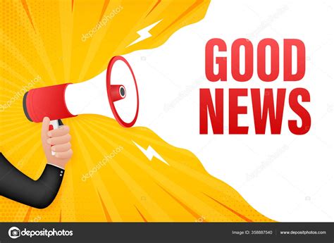 Hand Holding Megaphone Good News Megaphone Banner Web Design Vector