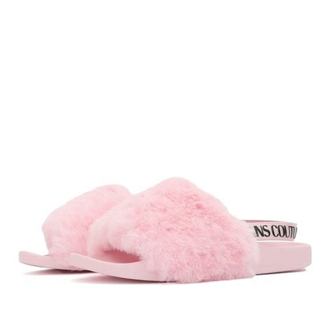 Versace Jeans Couture Shelly Rose Faux Fur Slides Womens From Pilot Uk