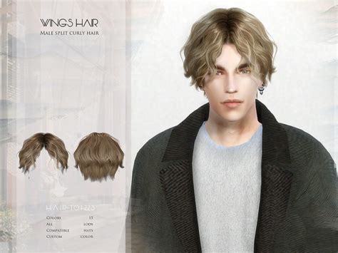 Male Split Curly Hair By Wingssims Liquid Sims