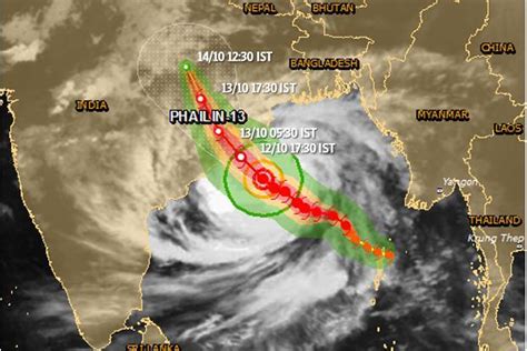 Zoom earth shows live weather satellite images of the earth in a fast, zoomable map. Cyclone Phailin hits land near Gopalpur in Odisha