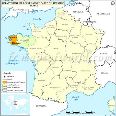 Finistère Carte De Localisation Département Du Finistère France