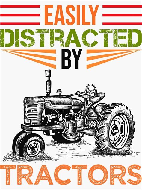 Easily Distracted By Tractors T Shirt For Men Women Kids And Toddlers
