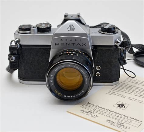 Vintage Pentax Sp 500 Slr 35mm Film Camera With Asahi Super Takumar F20 55mm Lens M42 Mount
