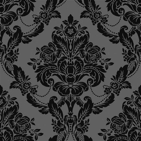 Palais Damask Wallpaper Black Velvet 980609 Wallpaper