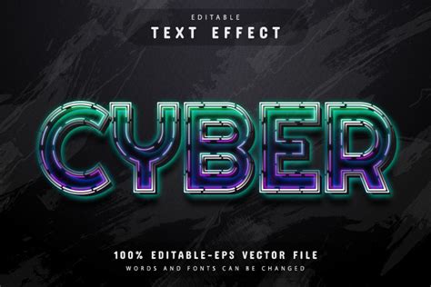 Cyber Text Effect Editable Graphic By Aglonemadesign · Creative Fabrica