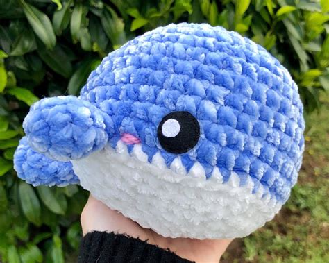 Whale Plush Crochet Plush Amigurumi Soft And Fluffy T Etsy