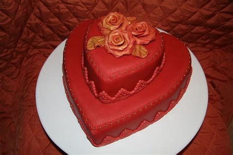 Double Heart Cake Heart Cakes Valentine Cake