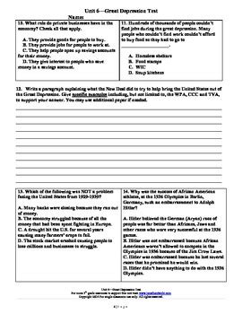 Why did the british want to form an all… how did the role of the militia change… Great Depression Test--5th Grade Social Studies by ...