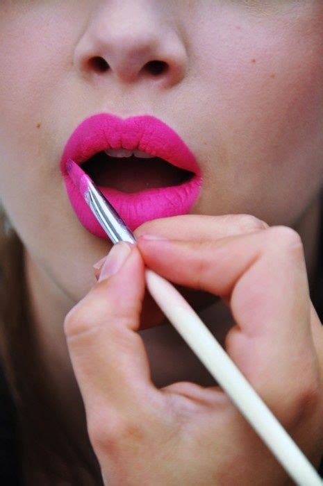 Matte Pink Lipstick Neon Lips Pink Lips Hair Beauty