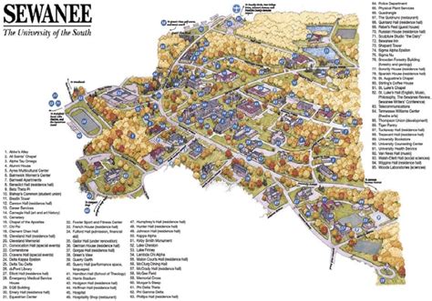 University Of The South Campus Map Map