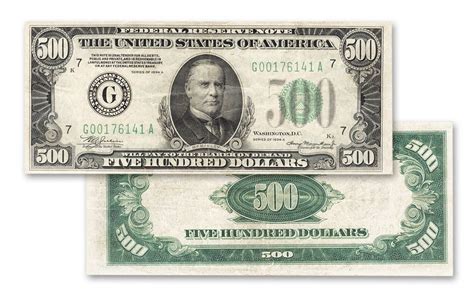 1934 Us 500 Dollar Federal Reserve Note Very Fine Vf Bill