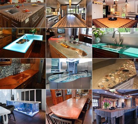 It's no surprise that this common material is catching on, as its many benefits make it a perfect option for kitchen countertops. Modern Kitchen Countertops from Unusual Materials: 30 Ideas