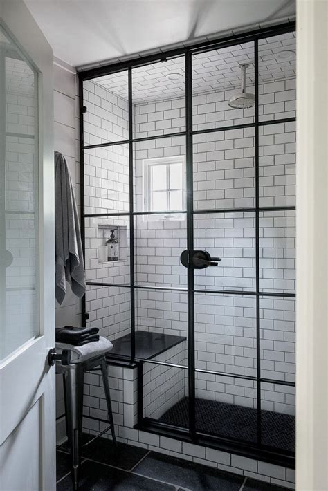 bathroom design idea black shower frames the black window like frame on the glass