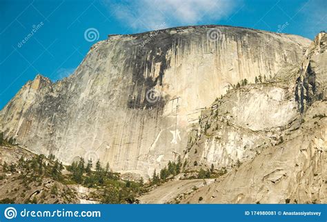 Close Up View Of Half Dome Mountain From The Mirror Lake Trail It Is A