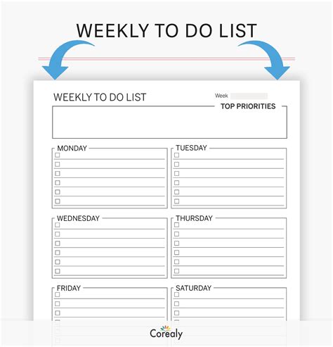 Weekly To Do List Printable