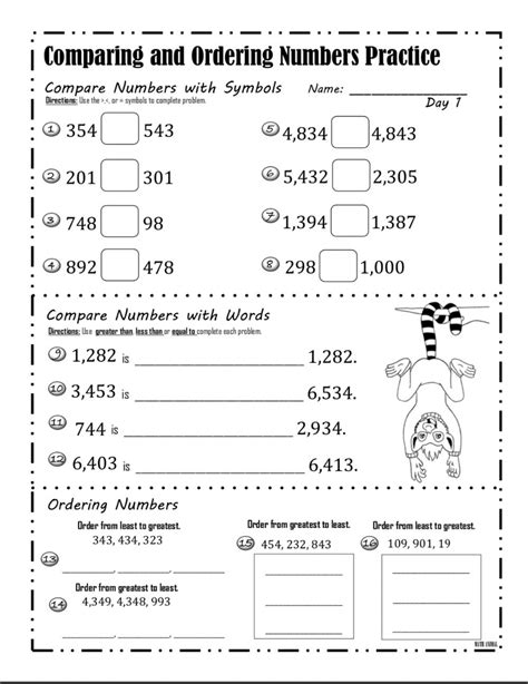 Comparing Numbers Worksheets K5 Learning Greater Than Less Than