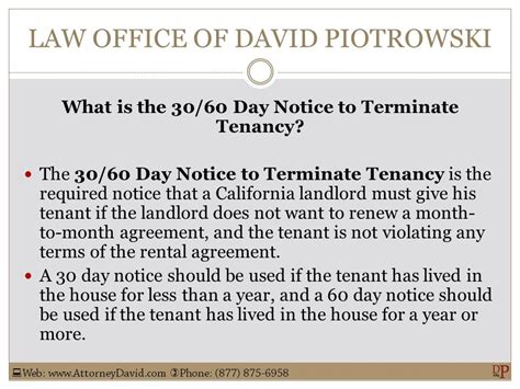I dont see a 60. California 30 / 60 Day Notice to Terminate Tenancy Sample