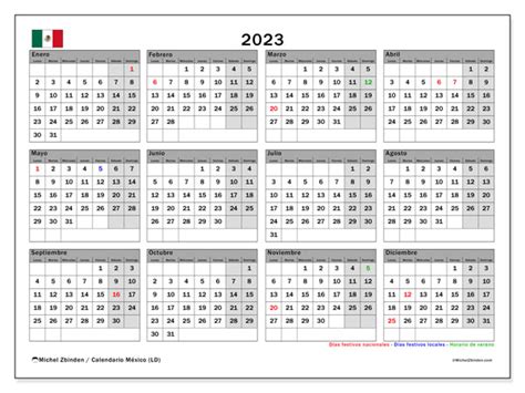 Calendario 2023 Para Imprimir “méxico Ld” Michel Zbinden Mx