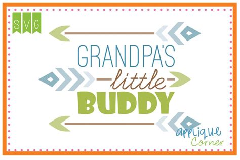 Download Applique Corner Grandpa's Little Buddy Cuttable SVG Clipart