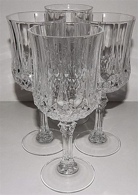 Bohemia crystal made in czechoslovakia. 4 Longchamp Fine Crystal Glasses Cristal d'Arques Stemware ...