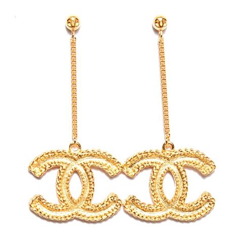 See more of chanel gold online shop on facebook. CHANEL CC Drop Earrings Matte Gold 104404