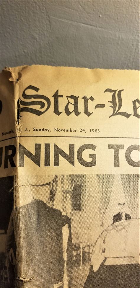 The Sunday Star Ledger November 24, 1963 day of Mourning Tomorrow