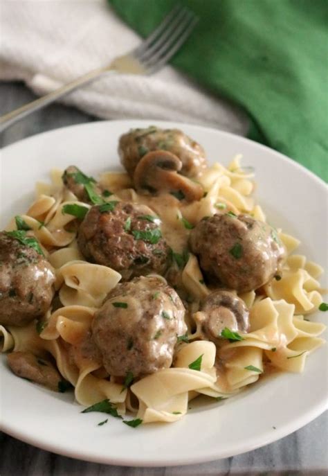 How To Make Easy Meatball Stroganoff With Gravy Kitchen Dreaming