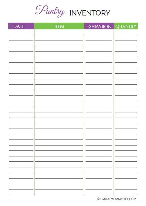 A Free Printable Pantry Inventory List To Keep Track Of What You Have