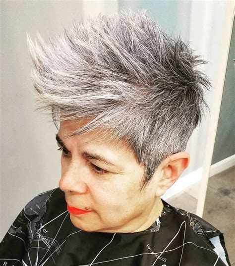 65 Gorgeous Hairstyles For Gray Hair To Try In 2024 Short Spiky
