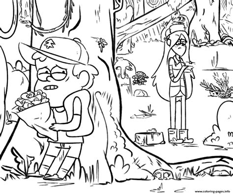 34+ gravity falls coloring pages for printing and coloring. Gravity Falls Dipper Valentines Day Flowers Coloring Pages ...