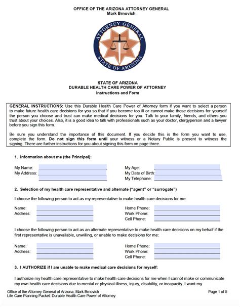 If a health insurance provider is not paying for enough of a claim that has have submitted, and the individual believes he or she is entitled to reimbursement. Arizona Durable Medical Power of Attorney Form - Living Will Forms : Living Will Forms