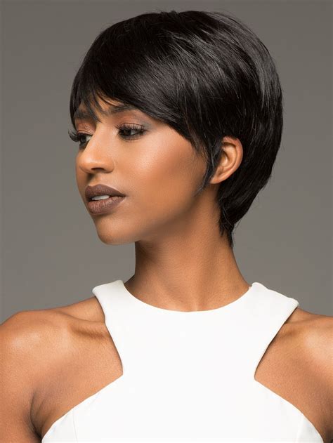 Madern Women Short Stright Full Lace Human Hair Wigs