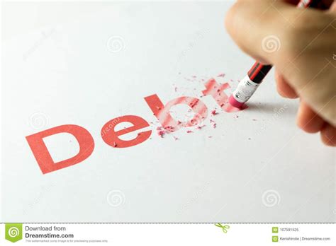 Erasing or deleting debt stock image. Image of delete ...