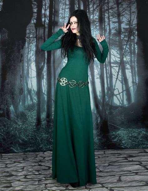 Minerva Witch Dress Cotton Lycra Long Witchy Dress By Moonmaiden