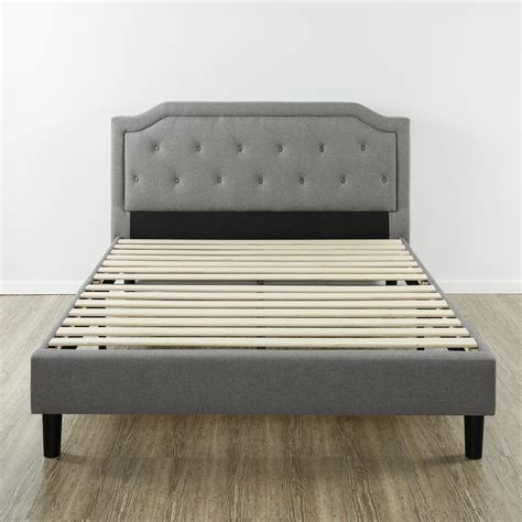 Zinus Scalloped Upholstered Dark Grey King Platform Bed Frame Hd Fsup K