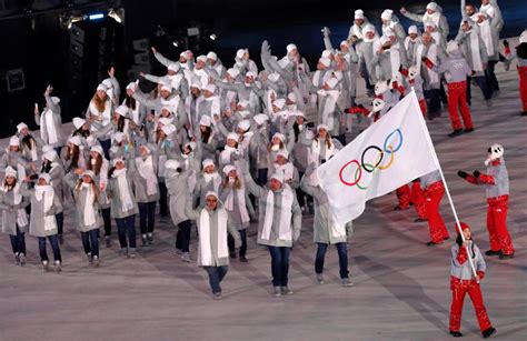 Photos Russias Athletes Were Chaperoned To The 2018 Winter Olympics Opening Ceremonies — Quartz