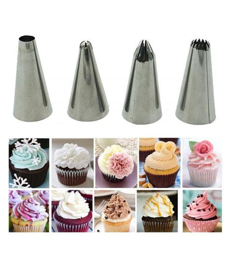 3 X Stainless Steel Piping Nozzles For Cake Fondant Cupcakes Back