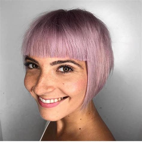 Mid Length Inverted Bob With Bangs - Bob cut
