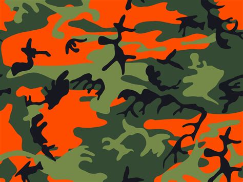 Hunter Orange Army Print Camouflage Free Ppt Grounds And Powerpoint
