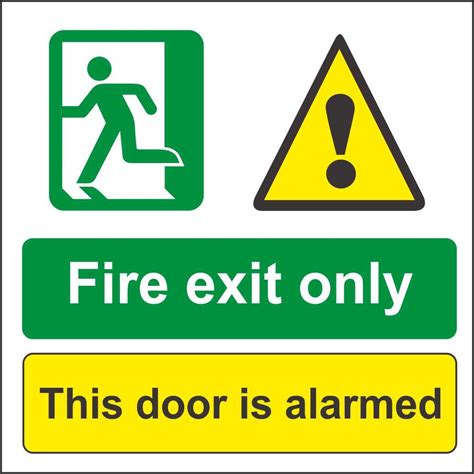 Alarmed Fire Door Signs Emergency Escape Fire Safety Signs Ireland