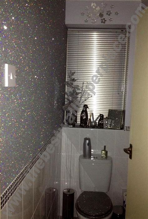 Bathroom wallpaper accent wall in restaurant ideas delivery. £49.00 | Silver paint walls, Glitter wallpaper bedroom ...