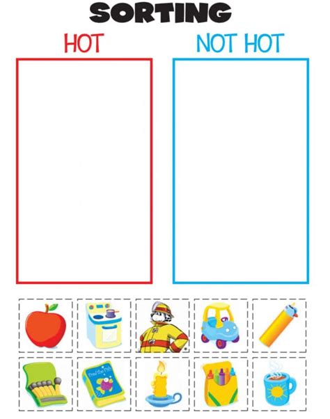 Hot Or Not Hot Worksheet Fire Safety Preschool Fire Safety For Kids