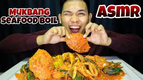 ASMR SEAFOOD BOIL SPICY SAUCE Mukbang CRAB Eating Sound ASMR Indonesia YouTube