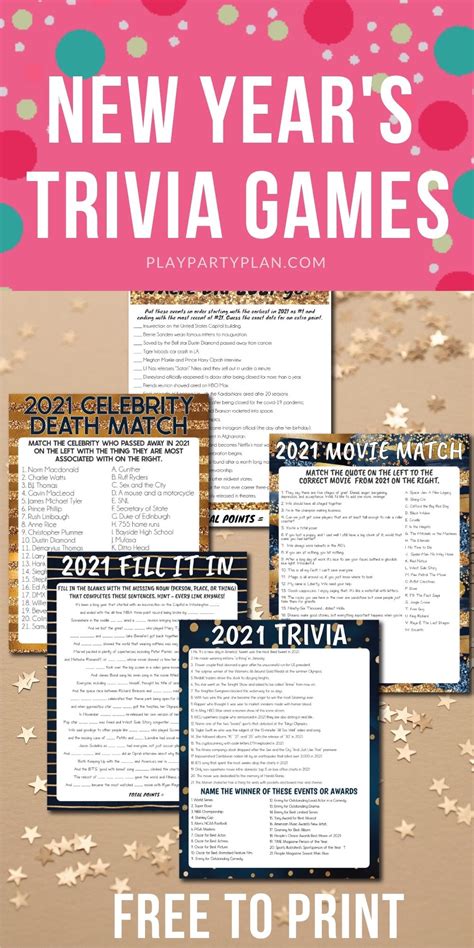 Free Printable 2022 New Years Trivia Games Play Party Plan