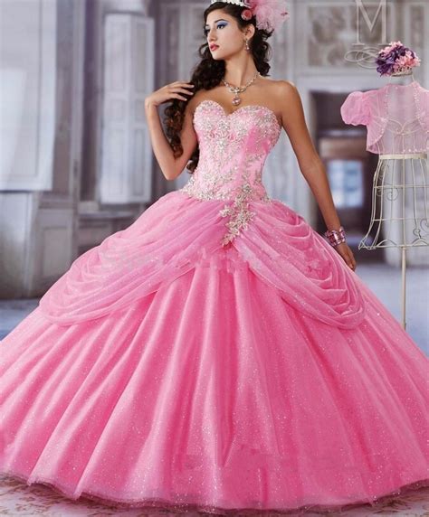 Designer Pink Beading Embroidery Ball Gown Quinceanera Dresses With Jacket Tulle Vestido De 15