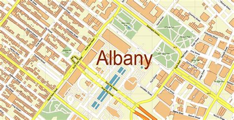Albany County New York Us Map Vector Exact State Plan High Detailed